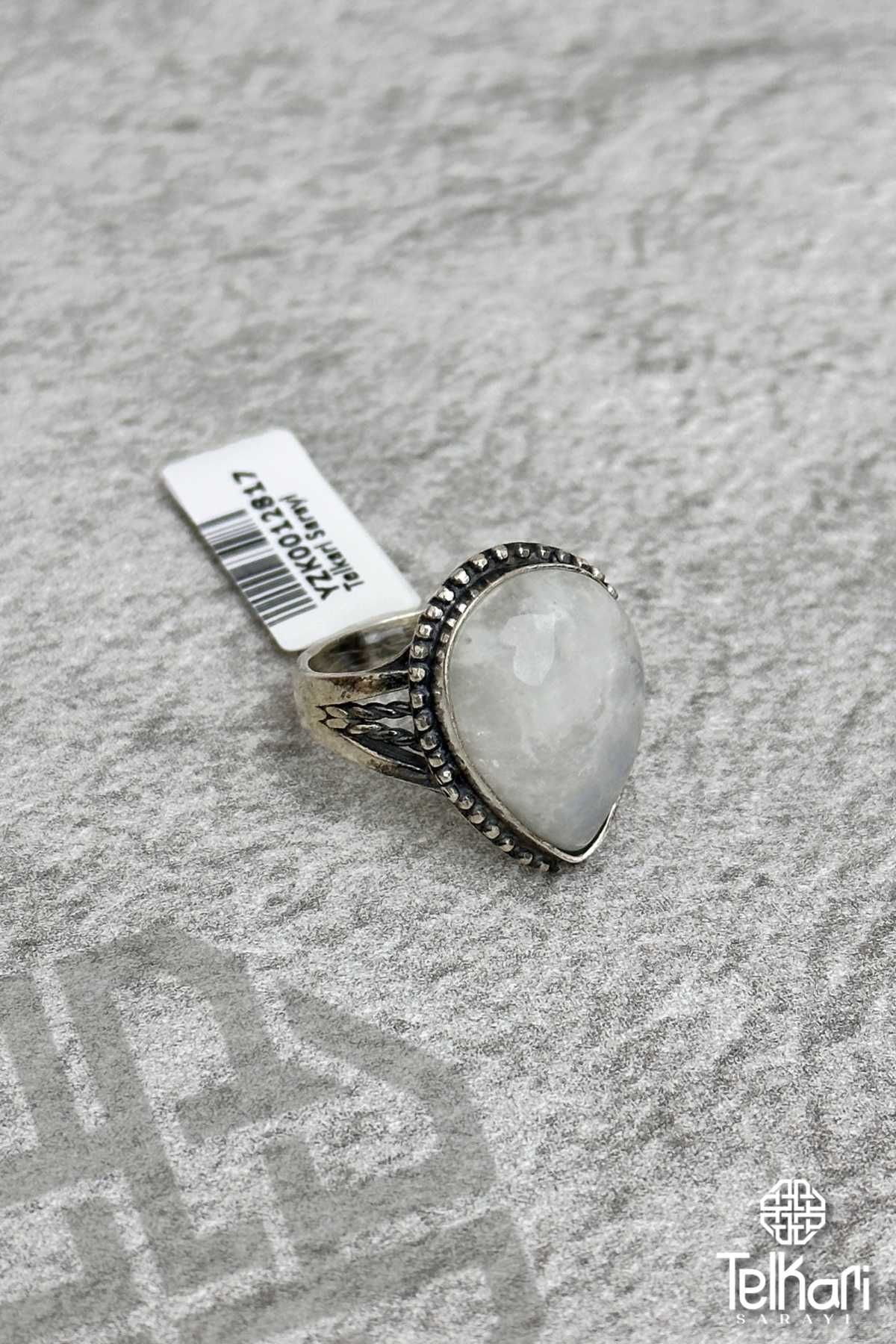 Damla Model Sedef Taşlı Otantik Gümüş Yüzük