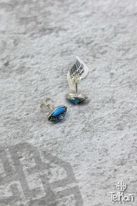 Mekik Firuze Taşlı Gümüş Markazit Küpe