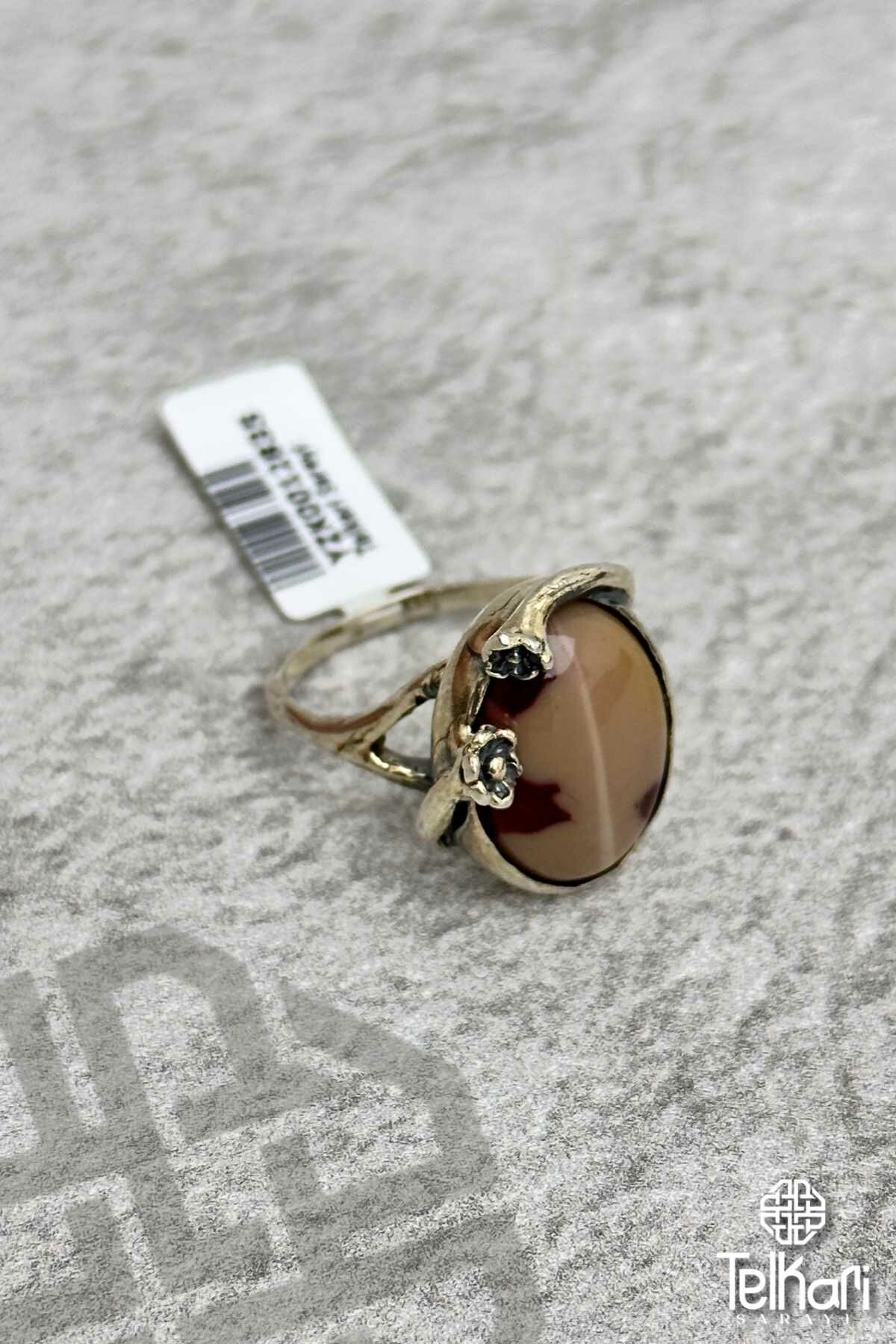 Ateş Akik Taşlı Otantik Gümüş Yüzük