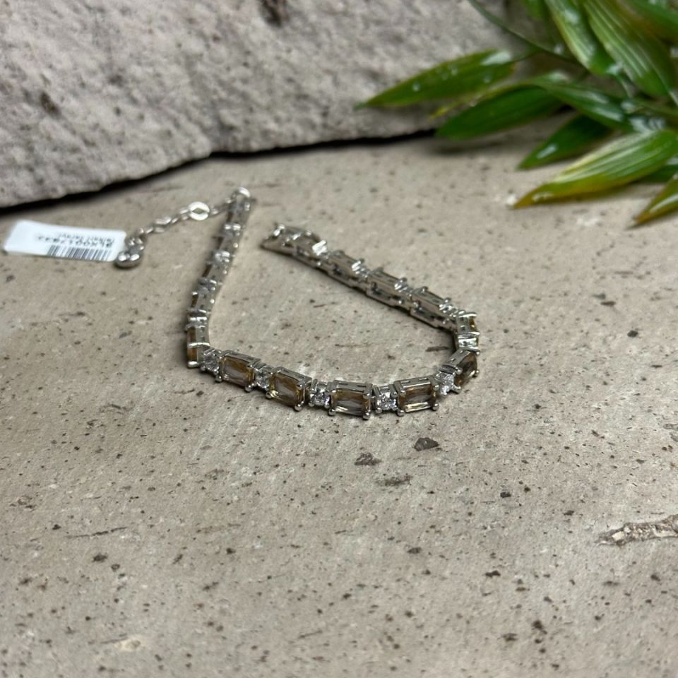 Sıralı Kare Model Renk Değiştiren Sultan Taşlı Gümüş Bileklik