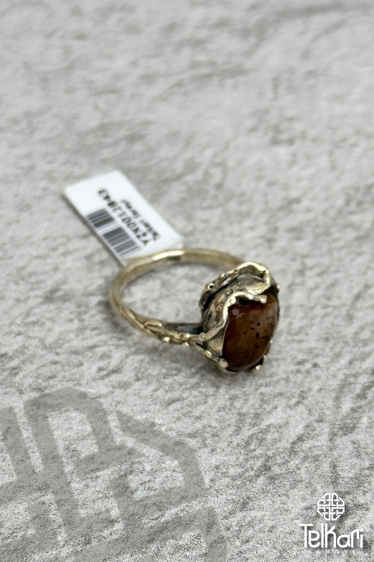 Doğal Taşlı Tasarım Otantik Gümüş Yüzük