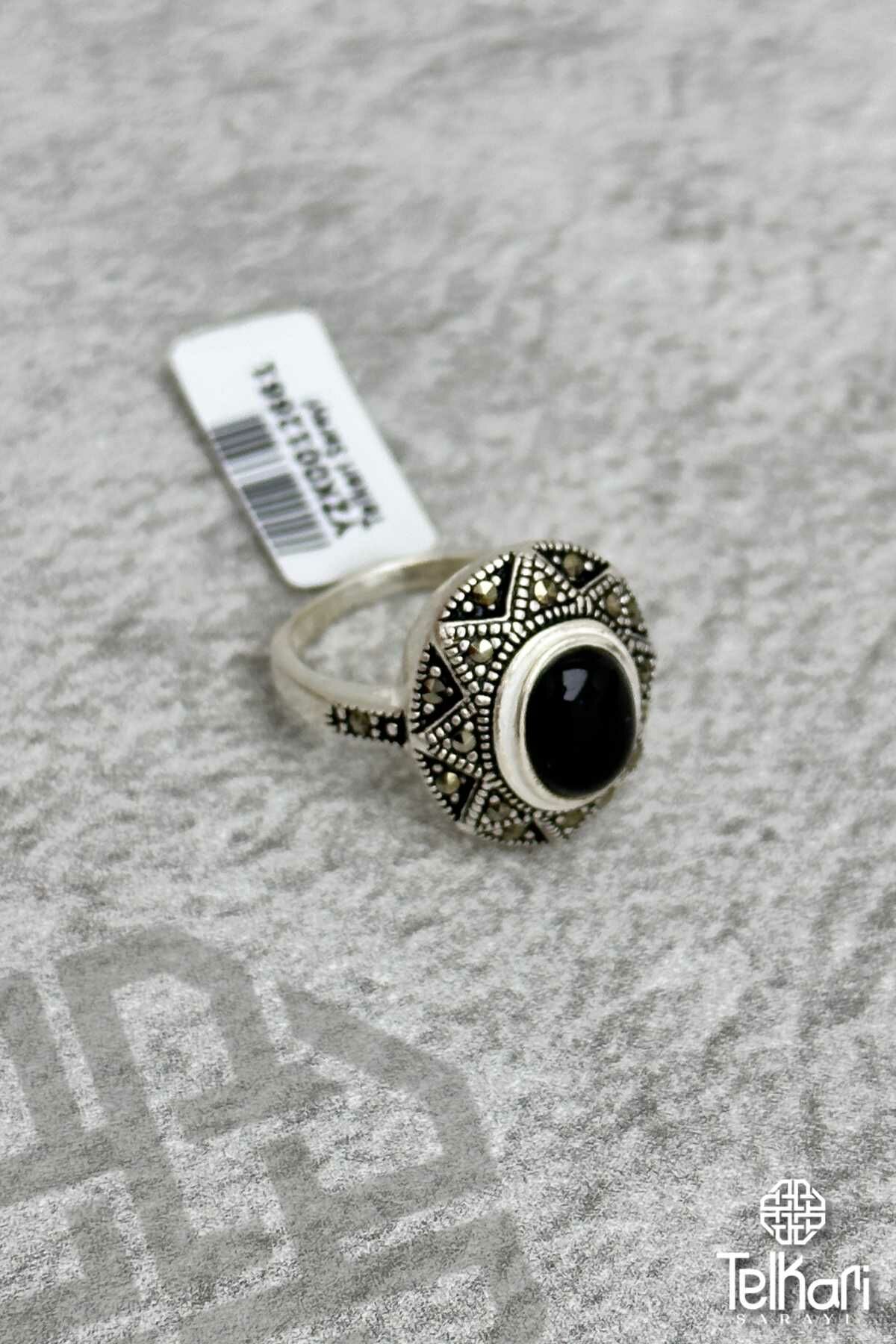 Onix Taşlı Markazit Gümüş Yüzük