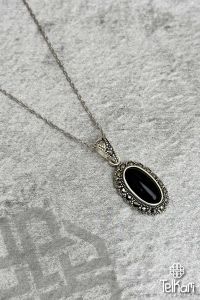Onix Taşlı Markazit Gümüş Kolye