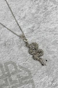 Yılan Model Markazit Gümüş Kolye