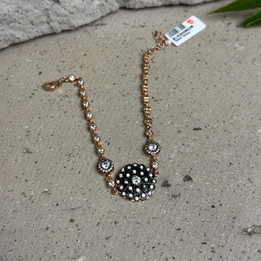 Zirkon Taşlı 925 Ayar Rose Kadın Gümüş Bileklik