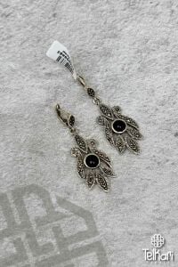 Özel Tasarım Onix Taşlı Gümüş Markazit Küpe