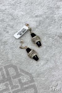 Onix Taşlı Gümüş Markazit Küpe