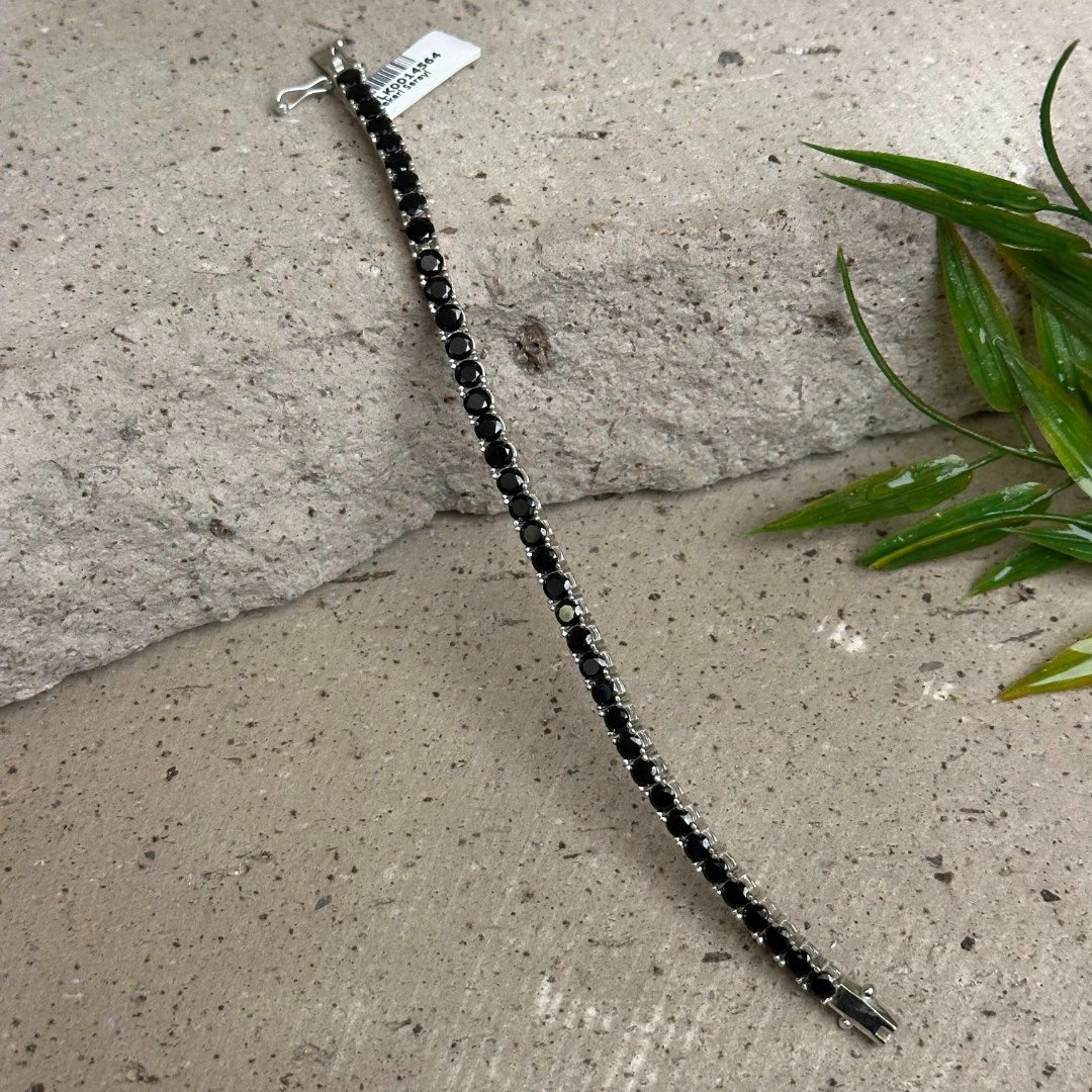 Zirkon Taşlı Su Yolu 925 Ayar Gümüş Bileklik