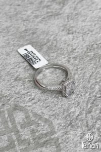 Zarif Kare Baget Gümüş Yüzük