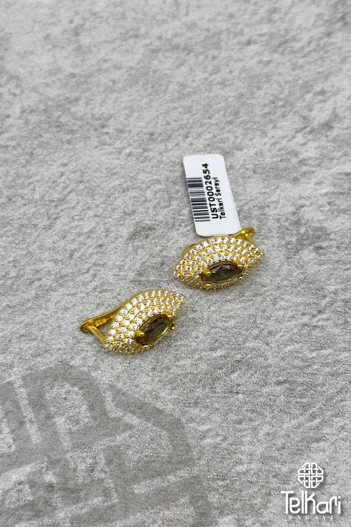 Mekik Model Renk Değiştiren Sultan Taşlı  Gümüş Küpe