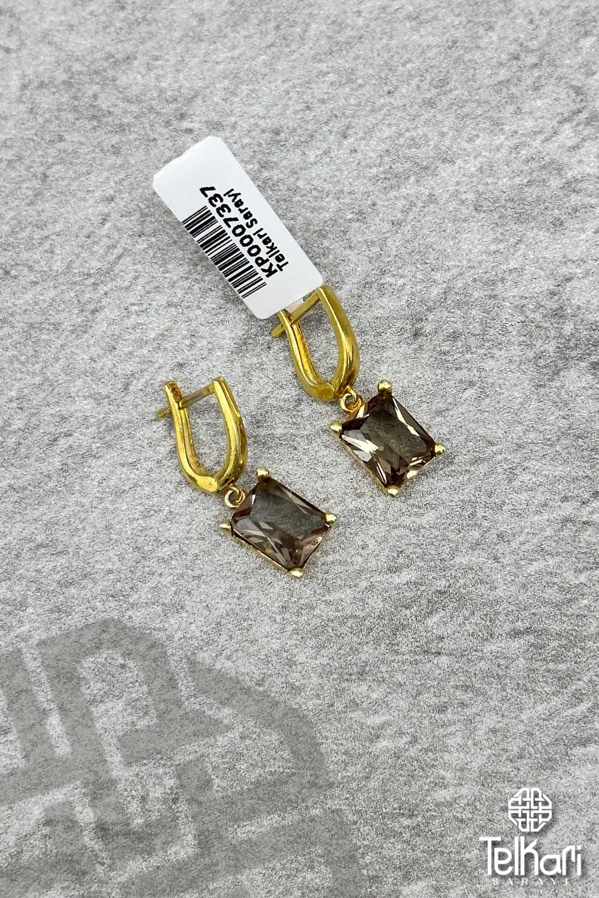 Kare Baget Model Renk Değiştiren Sultan Taşlı  Gümüş Küpe