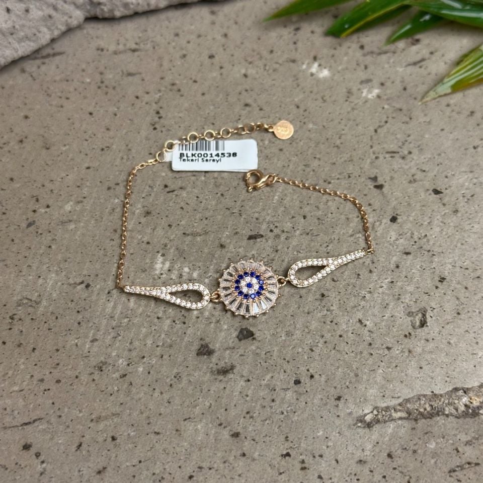 Rose Zirkon Taşlı 925 Ayar Gümüş Bileklik