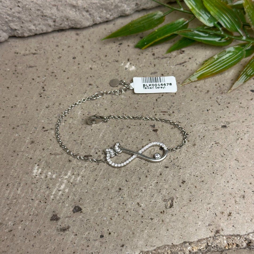 Zirkon Taşlı Kelebek Sonsuzluk Model 925 Ayar Gümüş Bileklik