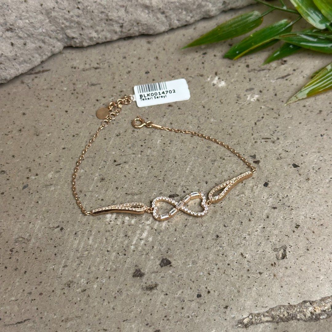 Sonsuzluk Model 925 Ayar Rose Kaplama Gümüş Bileklik