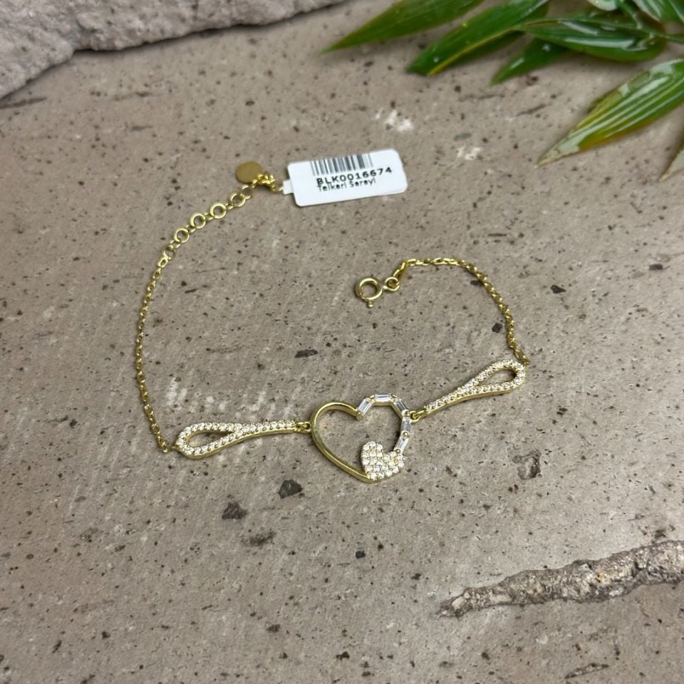 Kalp Model 925 Ayar Gümüş Bileklik