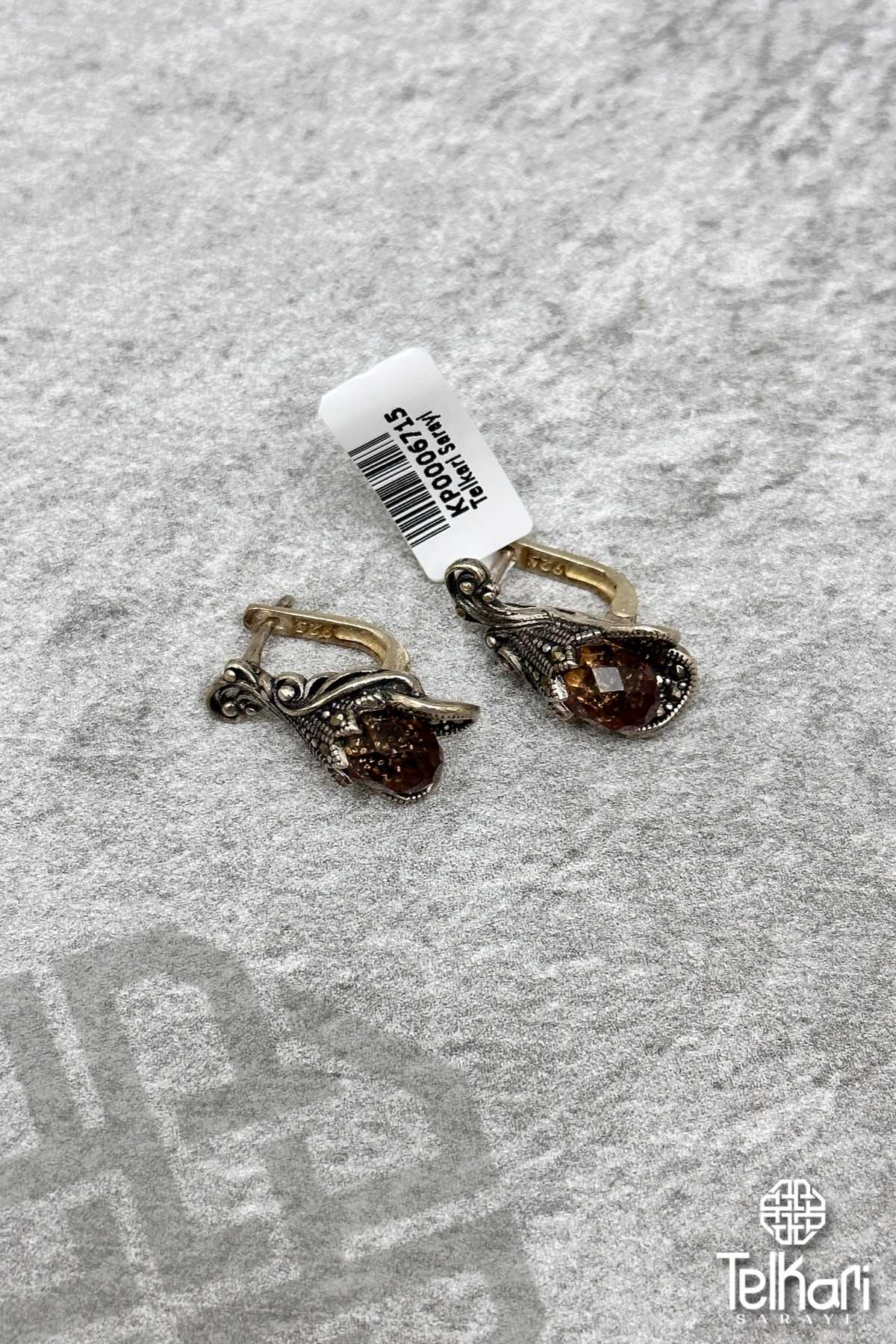 Özel Tasarım Renk Değiştiren Sultan Taşlı Gümüş Küpe