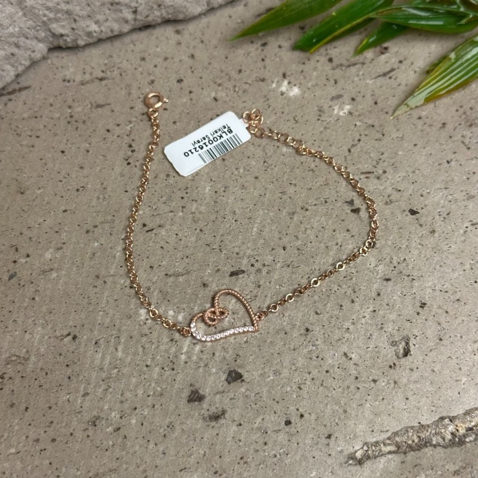 Rose Kalp Model 925 Ayar Gümüş Bileklik