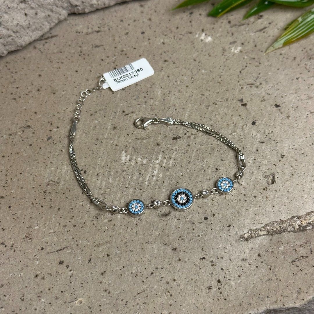 925 Ayar Nazar Boncuklu Gümüş Bileklik