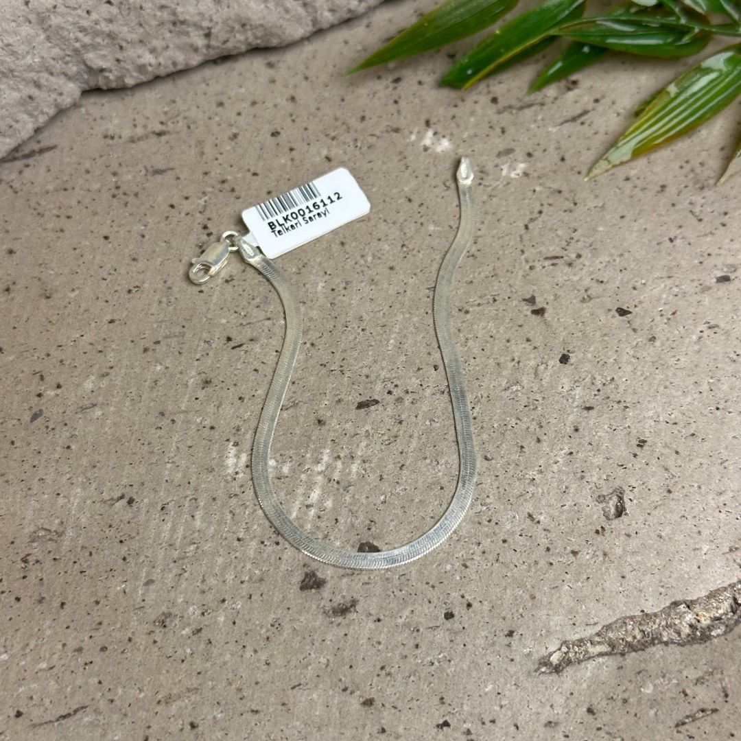 925 Ayar Sade Gümüş Zincir Bileklik