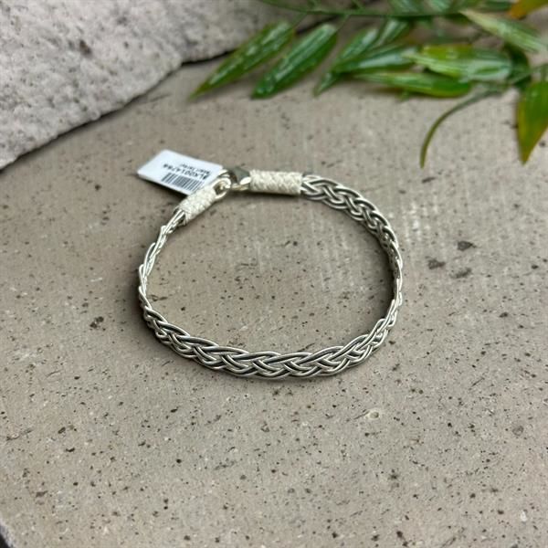 İki Renkli Örgü Model 1000 Ayar Gümüş Kazaziye Unisex Bileklik