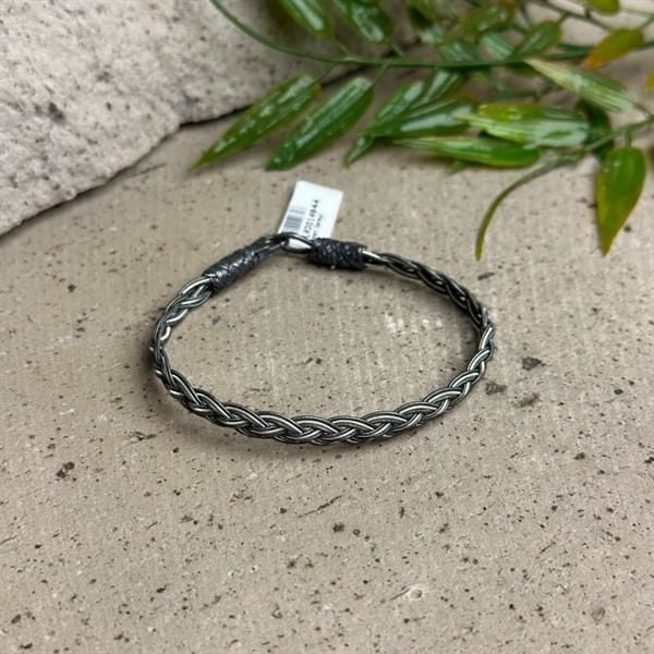 Çift Renkli El Örmesi 1000 Ayar Gümüş Kazaziye Unisex Bileklik