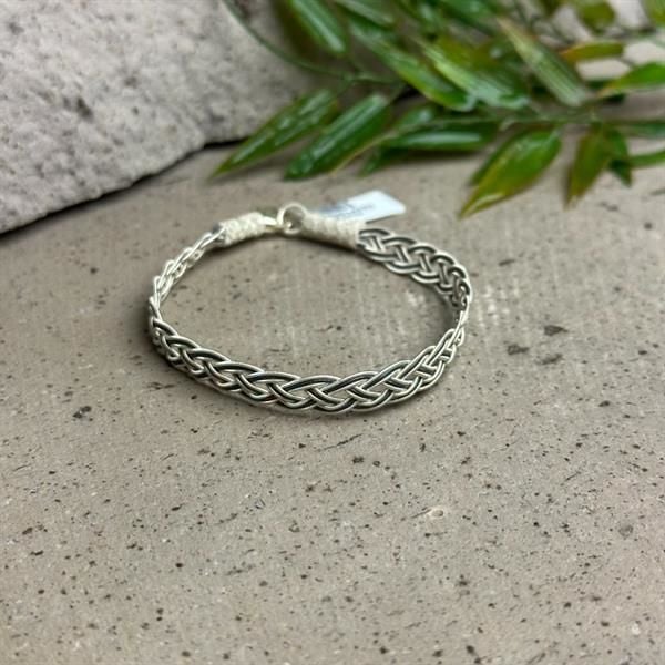 Kalın Örgü Model 1000 Ayar Gümüş Midyat Kazaziye Kadın Bileklik