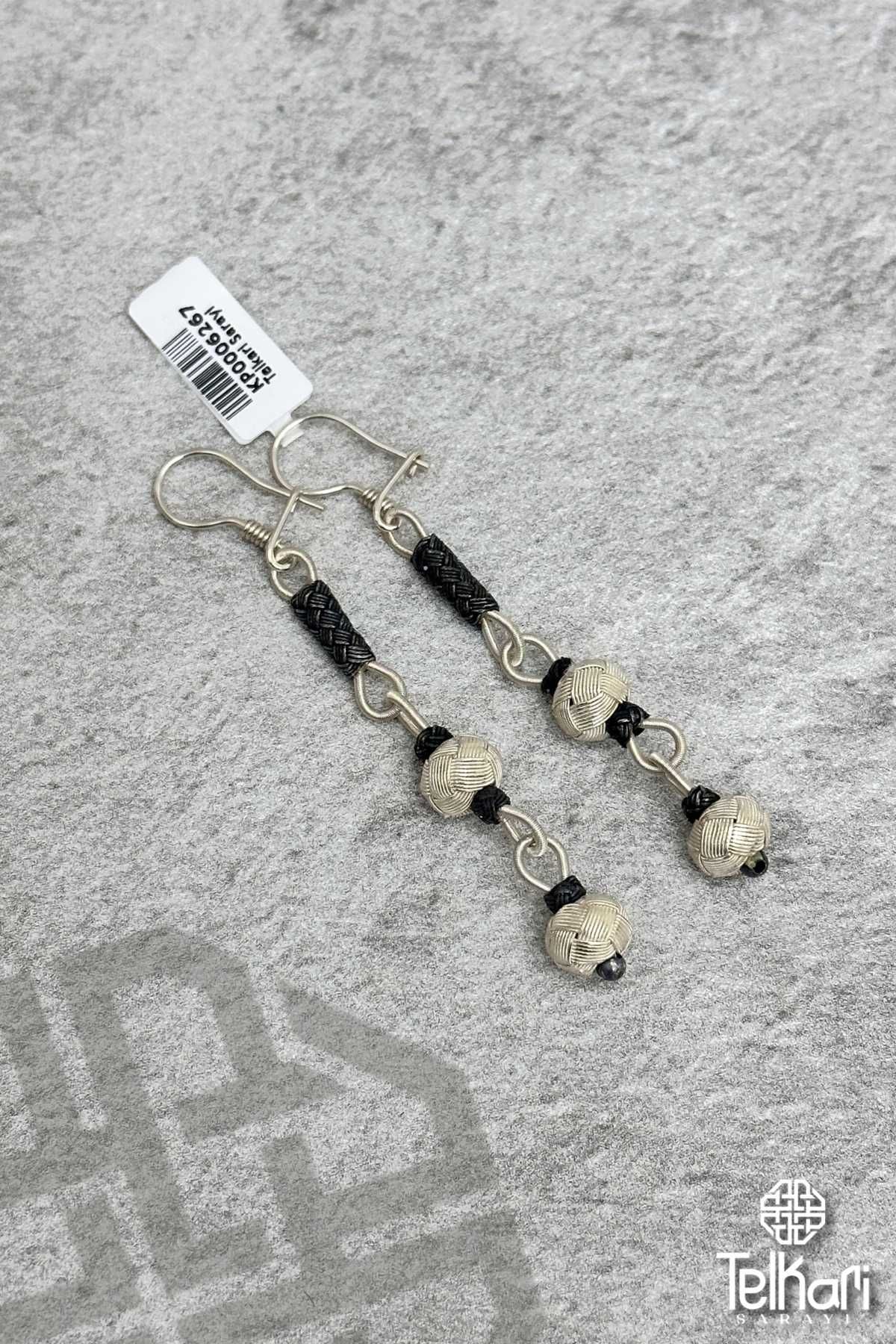 Sallantılı Toplu El Örmesi 1000 Ayar Kazaziye Gümüş Küpe