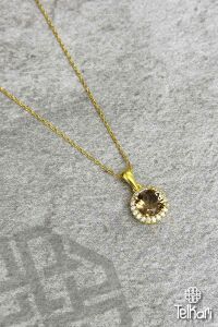 Küçük Boy Yuvarlak Model Renk Değiştiren Sultan Taşı Gold Gümüş Kolye