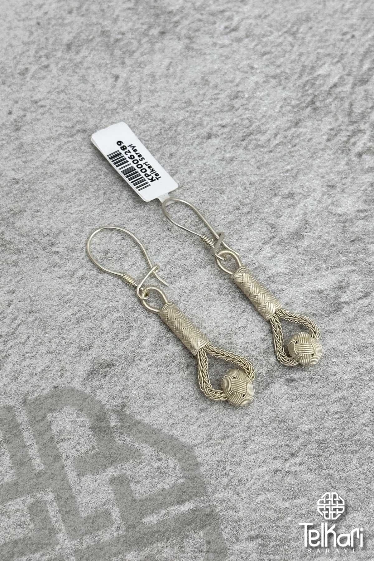 Toplu Tasarım El Örmesi 1000 Ayar Kazaziye Gümüş Küpe