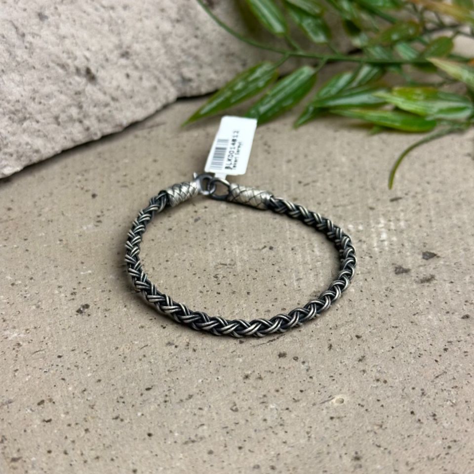 El Örmesi 1000 Ayar Gümüş Oksitli Sarmal Model Kazaziye Kadın Bileklik