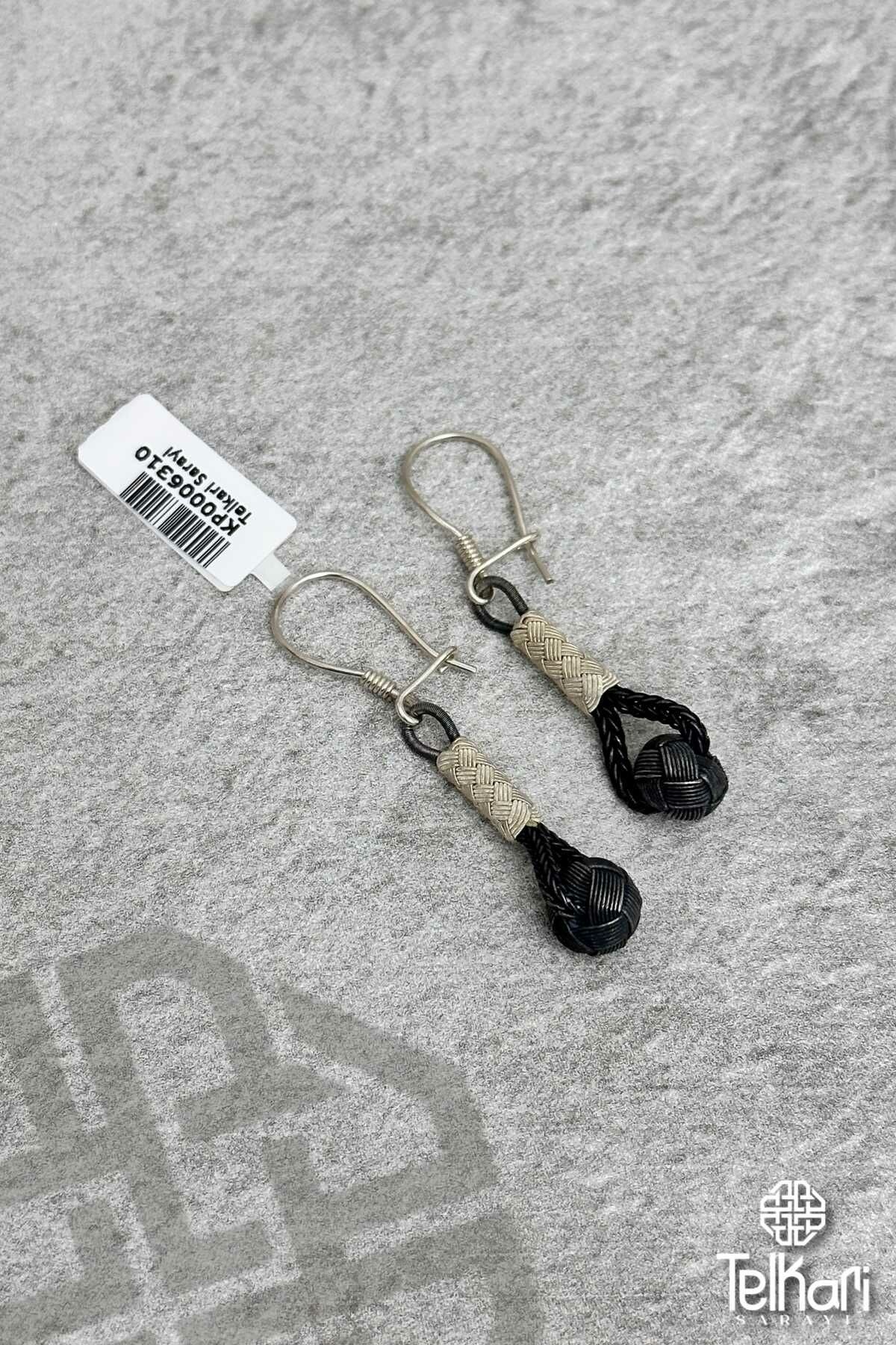 Karartılmış Tasarım 1000 Ayar Kazaziye Gümüş Küpe