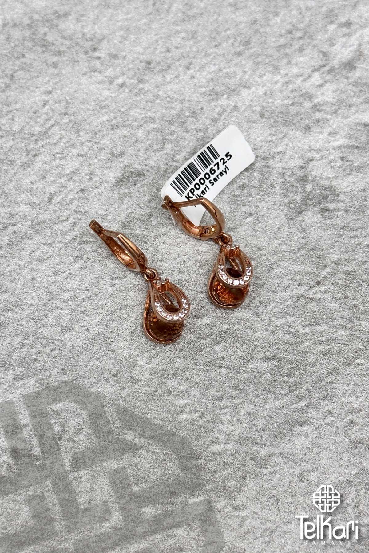 Top Model Tasarım Renk Değiştiren Sultan Taşlı Rose Gümüş Küpe