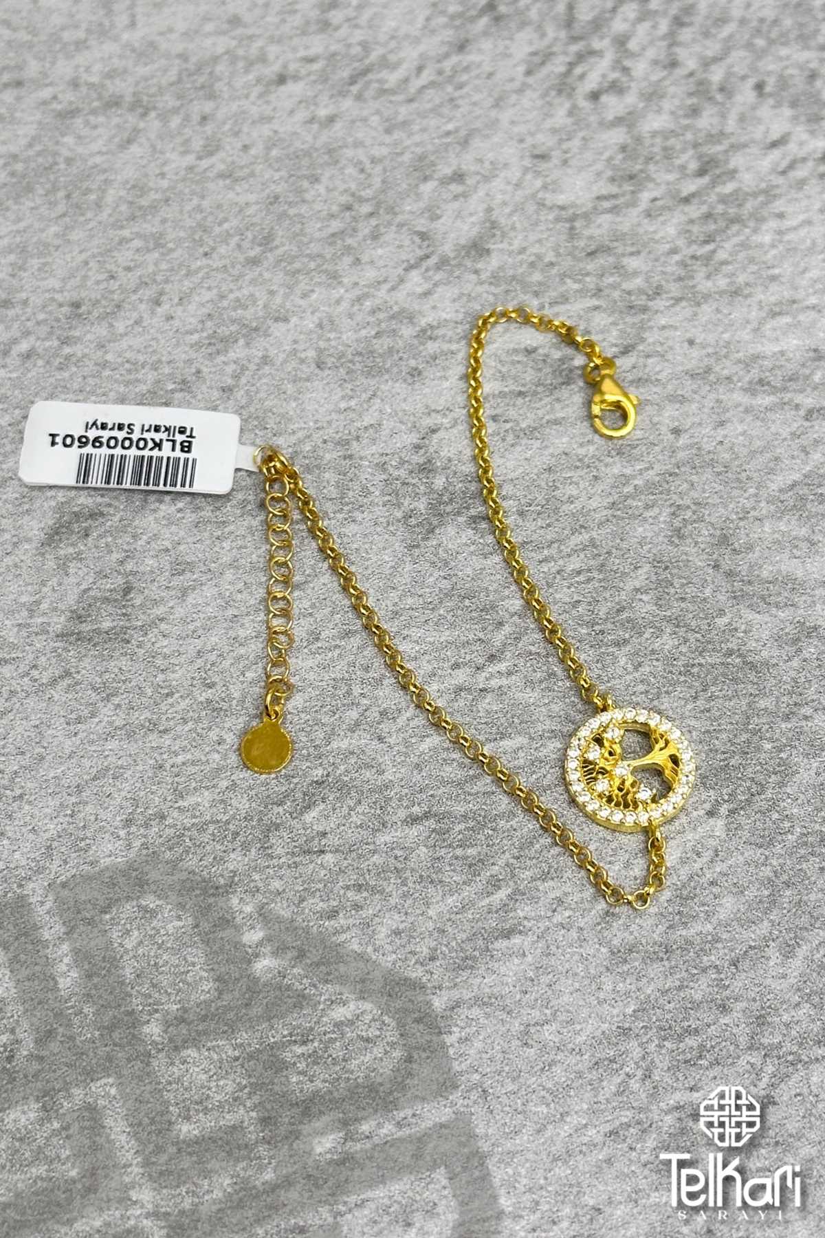 Hayat  Ağacı Model Gold Gümüş Bileklik