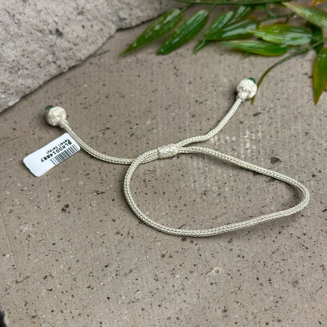 El Emekli Beyaz Renk 1000 Ayar Gümüş Kazaziye Ayarlanabilir Kadın Bileklik