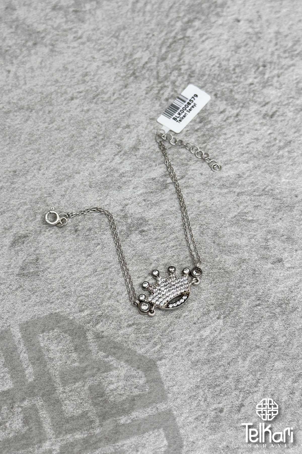 Taç Model Taşlı Gümüş Bileklik