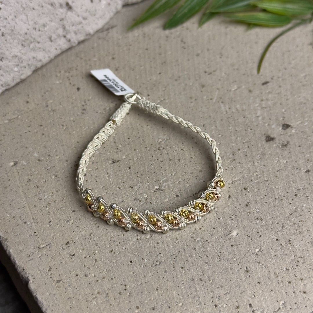 1000 Ayar Gümüş Kazaziye İşlemeli Sarmal Kadın Bileklik