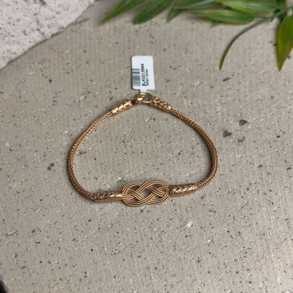 1000 Ayar Rose Gümüş Kazaziye Sonsuzluk Model Kadın Bileklik