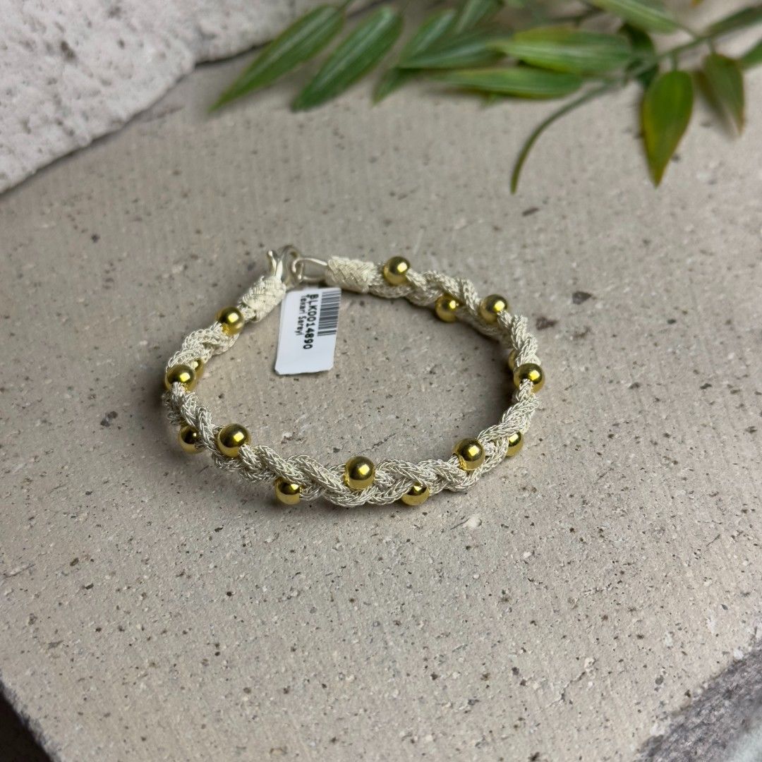 1000 Ayar Gümüş El İşlemesi Örgü Model Kazaziye Kadın Bileklik