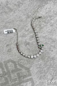 Kök Zümrüt Taşlı Gümüş Bileklik