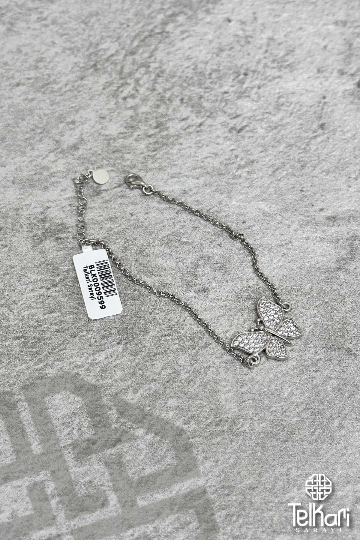 Taşlı Kelebek Model Gümüş Bileklik