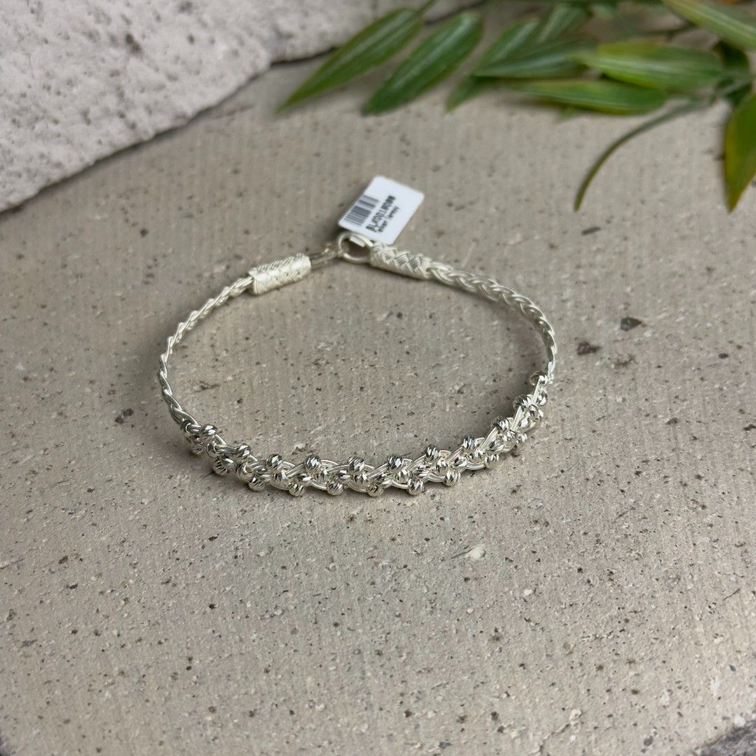 Gümüş Kazaziye Gümüş Rengi Dorika Örme Kadın Bileklik