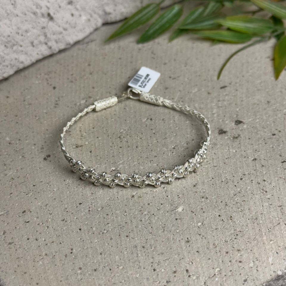 Gümüş Kazaziye Gümüş Rengi Dorika Örme Kadın Bileklik