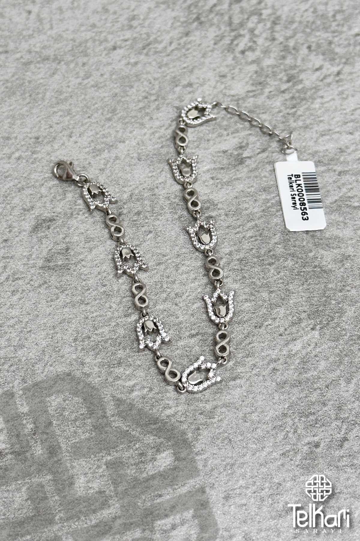 Sıralı Gül Model Gümüş Bileklik