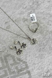 Kalp Motifli Markazit Üçlü Set