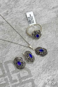Safir Taşlı Markazit Üçlü Set