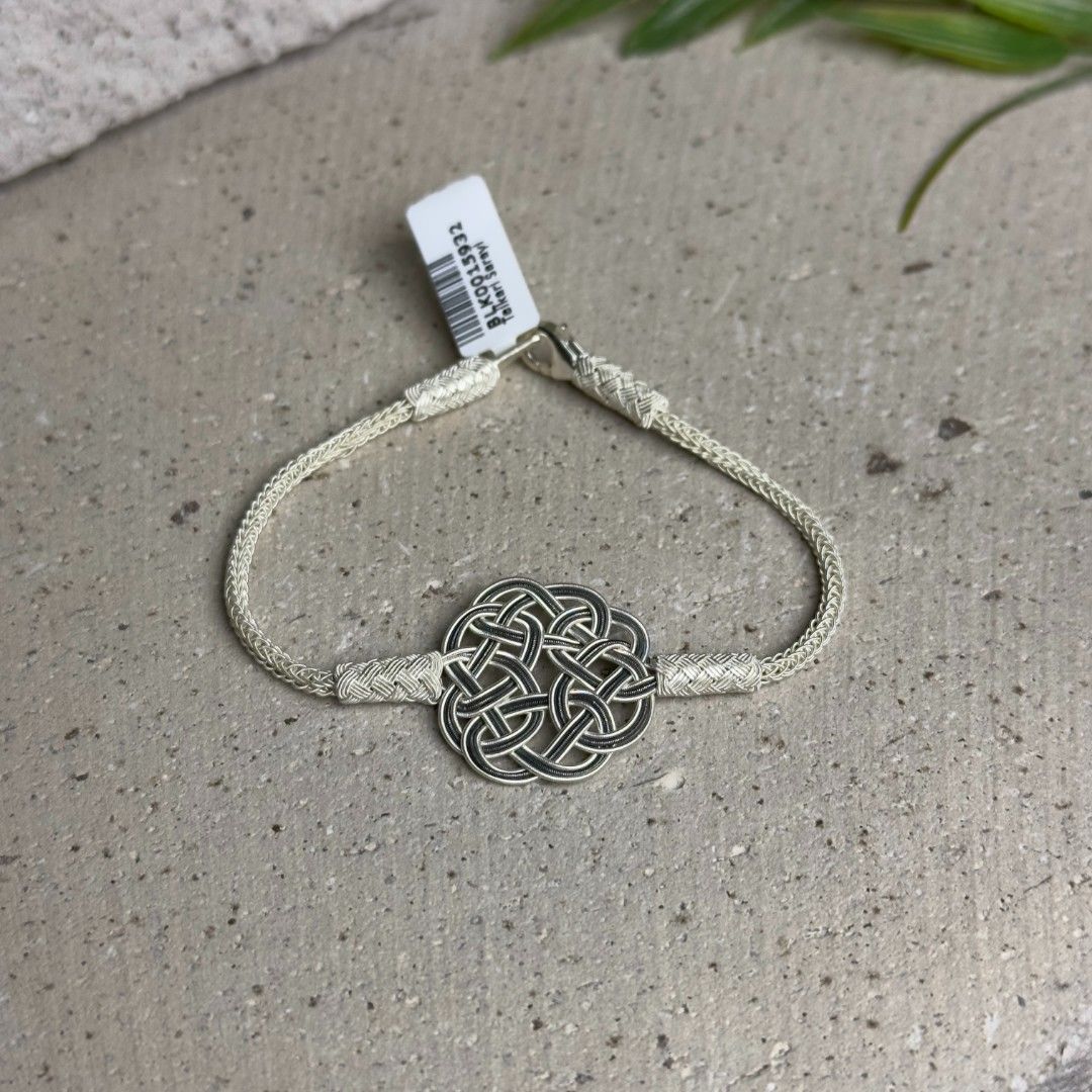 Aşk Düğümlü El Örmesi Gümüş Kazaziye Kadın Bileklik