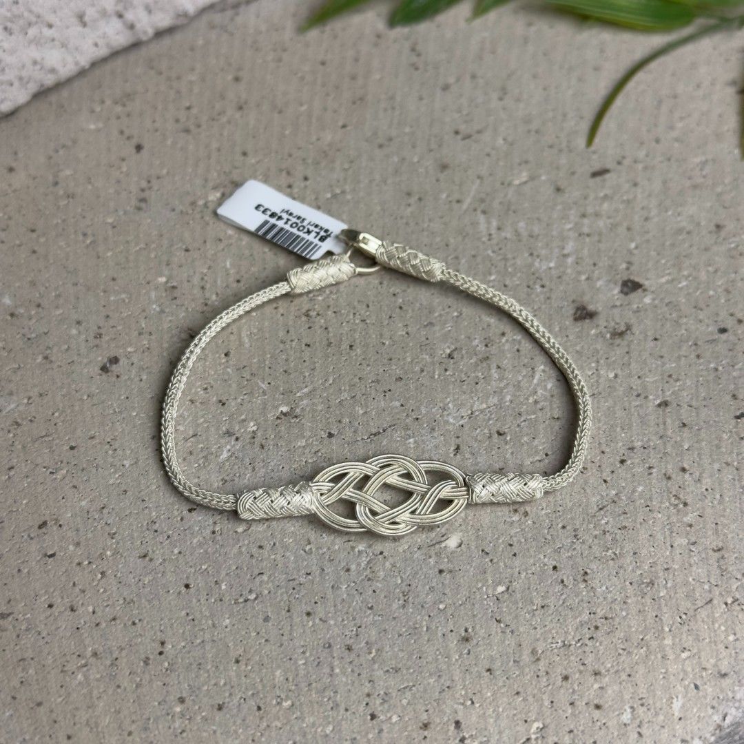 El Örmesi Şems Düğüm Model Gümüş Kazaziye Kadın Bileklik