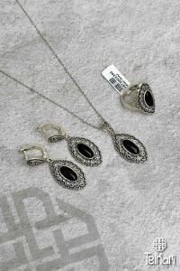 Özel Tasarım Onix Taşlı Markazit Üçlü Set