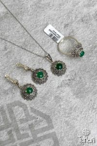Yeşim Taşlı Markazit Üçlü Set