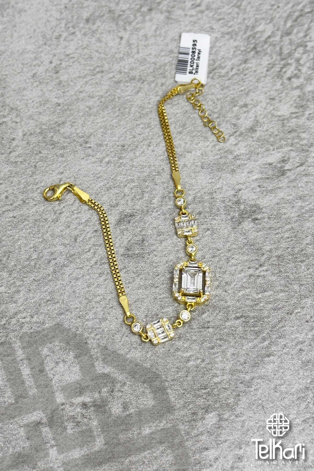 Baget Model Gold Gümüş Bileklik